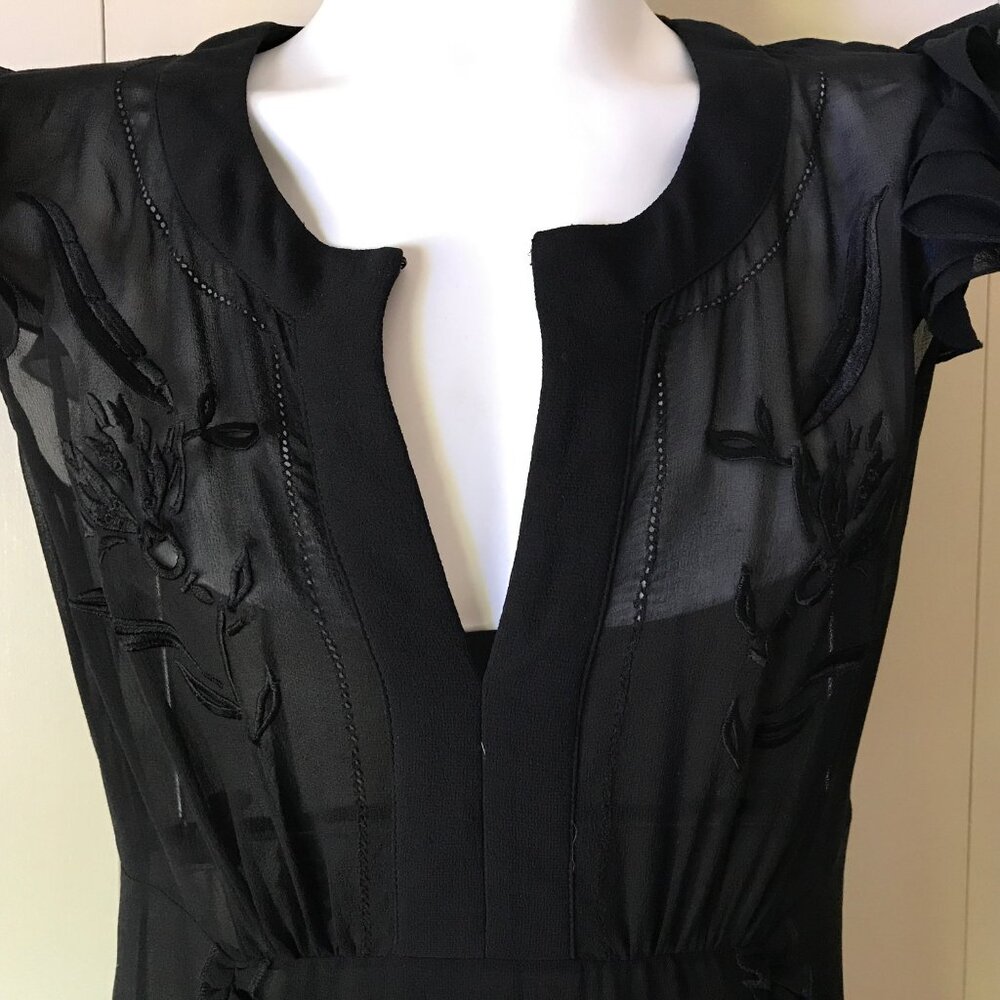 Temperly London Black Sheer Dress, Size 8 - Picture 13 of 16